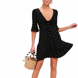 FREE PEOPLE "All Yours in Black Combo" Mini Dress - Size 2